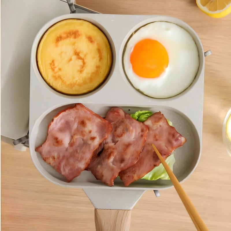 ZJchao Egg Frying Pan, Nonstick Easy Clean Pancake Pan with 4 Cups, Alloy Breakfast Mcmuffin Egg Making Pan for Gas Stove & Induction Cooker - Image 4
