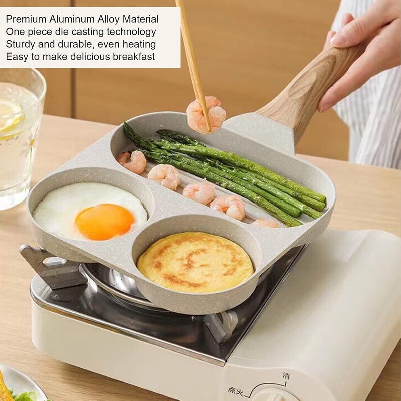 ZJchao Egg Frying Pan, Nonstick Easy Clean Pancake Pan with 4 Cups, Alloy Breakfast Mcmuffin Egg Making Pan for Gas Stove & Induction Cooker - Image 5
