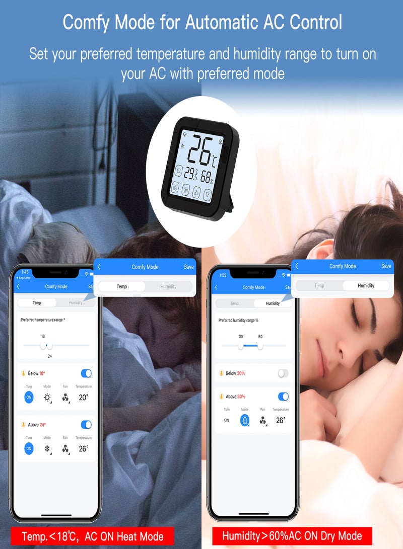 Tuya Smart Wifi IR Air Conditioner Controller Thermostat with LCD Display App Control Temperature Humidity Sensor Monitor Compatible with Google Home for Mini Split Portable AC - Image 4