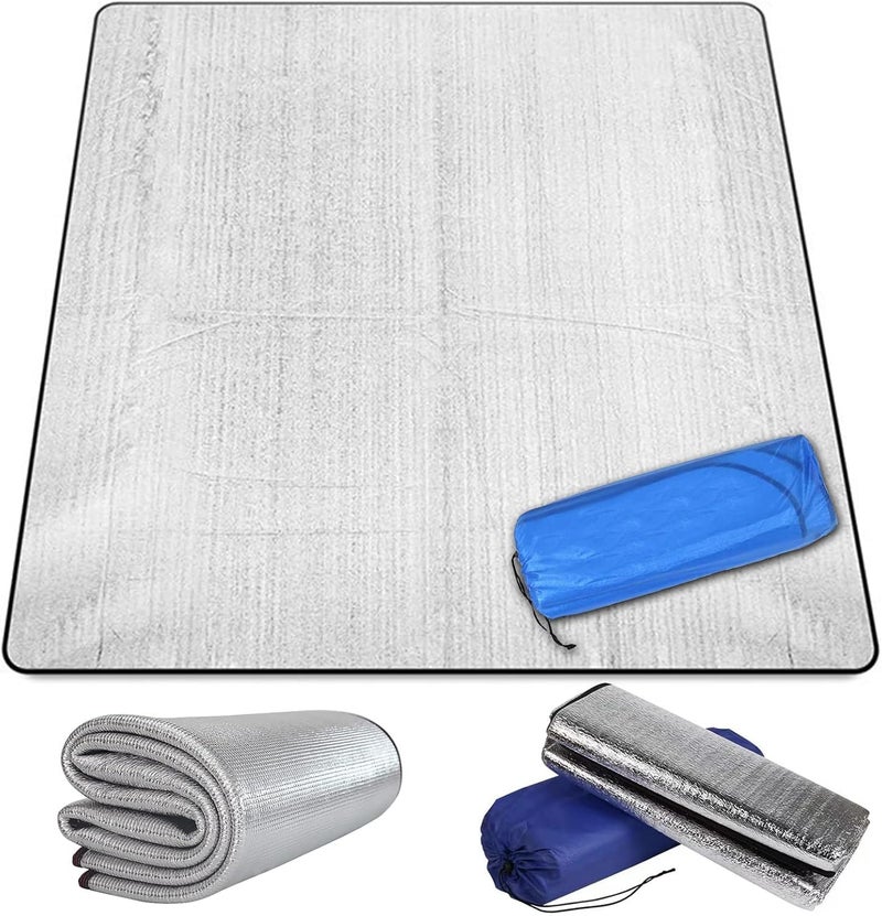MOSHTU Aluminum Foil Sleeping Mattress Insulation Mat Pad for Outdoor Camping Picnic Waterproof Foldable Beach Mat 2M x 2M - Image 1