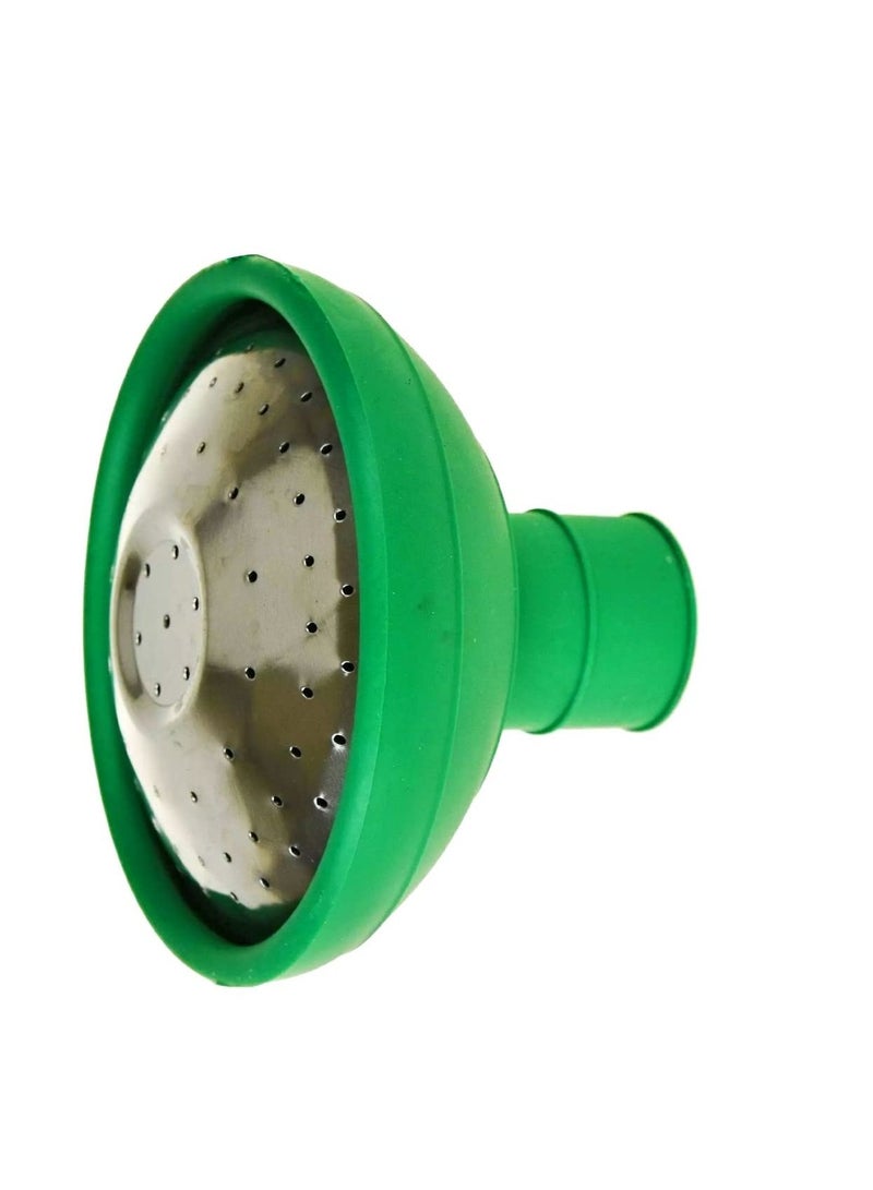 Y&D Watering Can Rose, Garden Water Sprinkler Sprayer Universal Fine Rose Head Plated Shoe Durable Fit All (Green & Silver) - Image 1