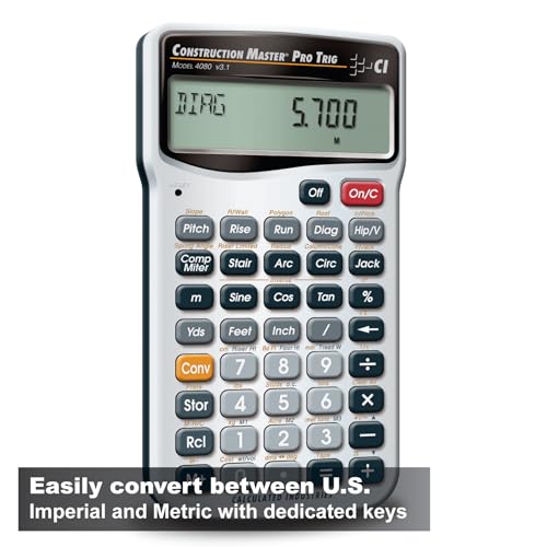 Calculated Industries 4080 Construction Master Pro Trig Advanced Construction Math Feet-Inch-Fraction Calculator with Full Trig Function for Architects, Engineers, Contractors, Estimators and Framers - Image 2