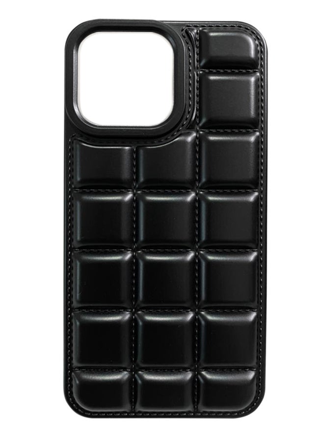 ماركة غير محددة - جراب موبايل Iphone 15 من السيليكون الفاخر بتصميم قطع الشوكولاته مع حمايه كامله للكاميرا  لهاتف Iphone 15 - أسود - Image 1