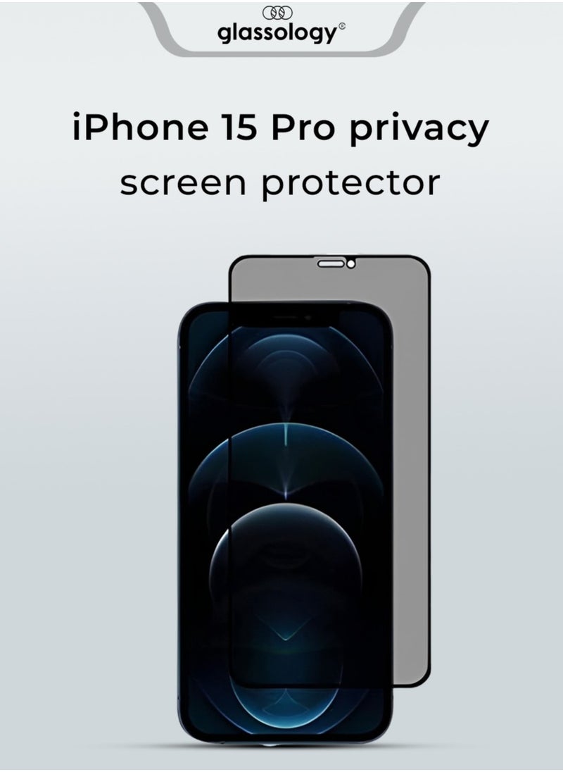 iPhone 15 Pro Privacy Screen Protector [Easy Installation with Alignment Frame] [Anti-Drop and Anti-scratch] [Case Friendly] 28°Anti-Spy Anti-Fingerprint