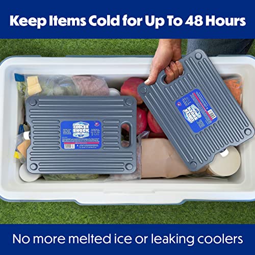 Cooler Shock Ice Packs for Cooler, Reusable, Long Lasting, Cold Freezer Packs for Coolers, Lunch Bags & Totes to Keep Food Fresh, Gray, 3 Pack - Image 3