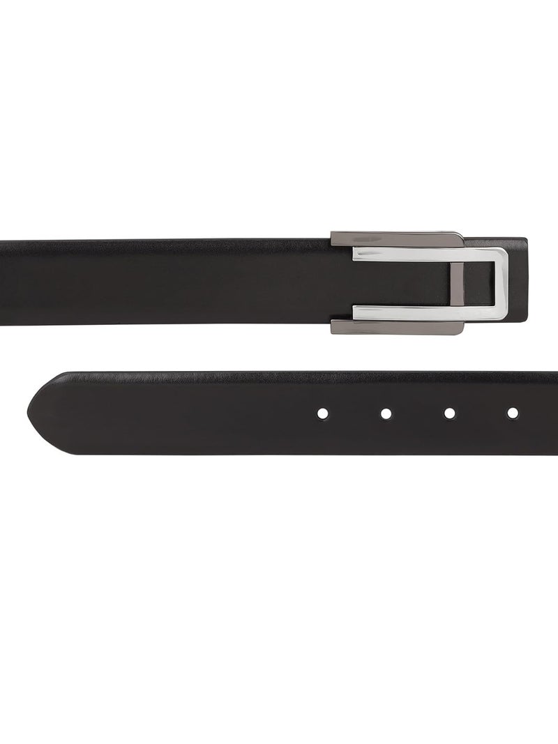 Da Milano Press Pin Leather Belt for Men - Black (Size- 100 cm) - Image 3
