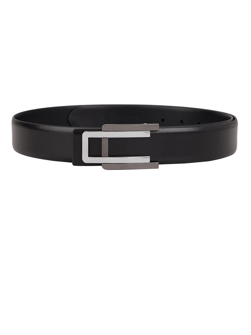 Da Milano Press Pin Leather Belt for Men - Black (Size- 100 cm) - Image 2