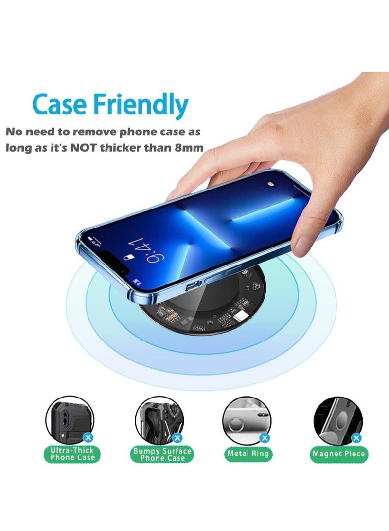 كابتن تيك Cell phone wireless charger 20W fast magnetic charging station for iPhone 14/14 Plus/14 Pro/14 Pro Max/13/12/11/X/XS/XR Samsung Galaxy S22/S21/S20/Note 20/10 (without AC adapter) - Image 3