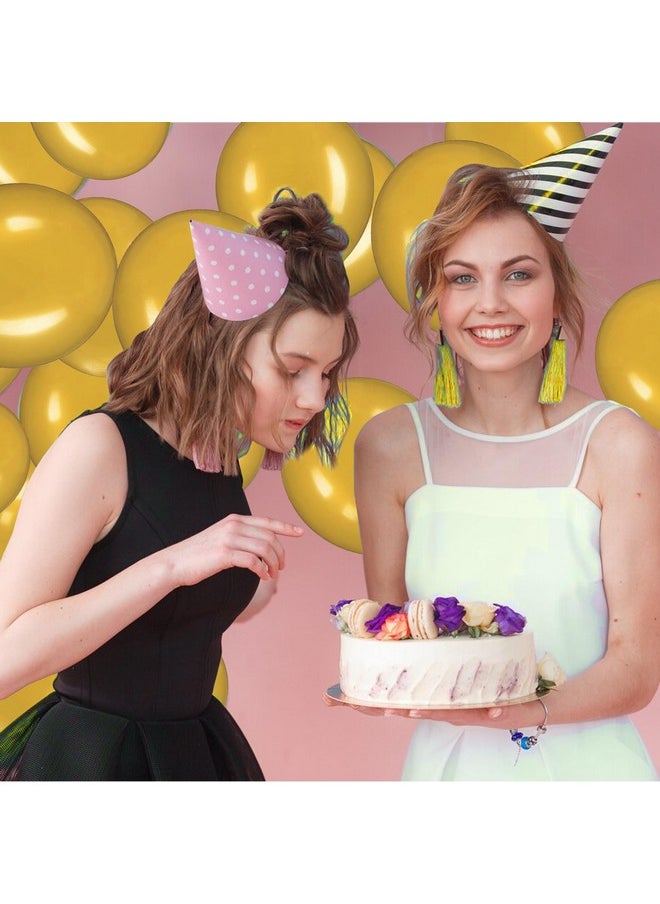 JUSTOTRY - Link Balloons 6 Inch - 100 Pcs Quick Link Balloon Latex Linking Balloons Connected Linkable Balloon Birthday Wedding Party Decorations(Gold) - Image 1