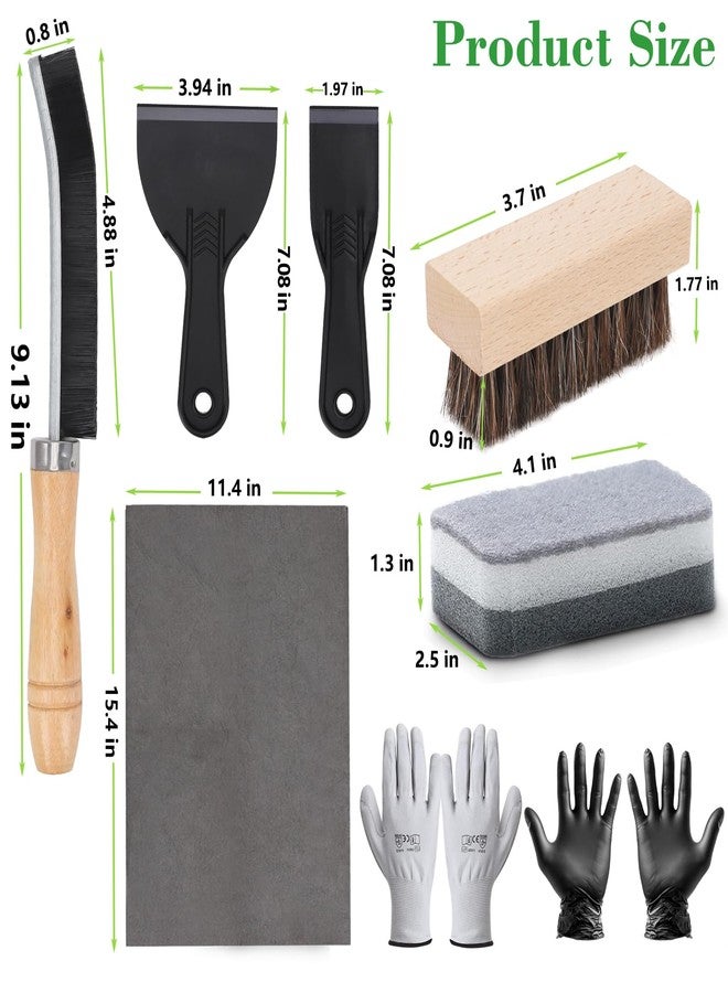 CTTZCKJ 10 Pcs Headstone Cleaner Kit for Grave Cleaning Granite and Stone Daily Cleaner Includes Cloth Bristle Crevice Brush Scrub Brush Cleaning Sponge Disposable & Labor Protection Gloves Plastic Scraper - Image 2