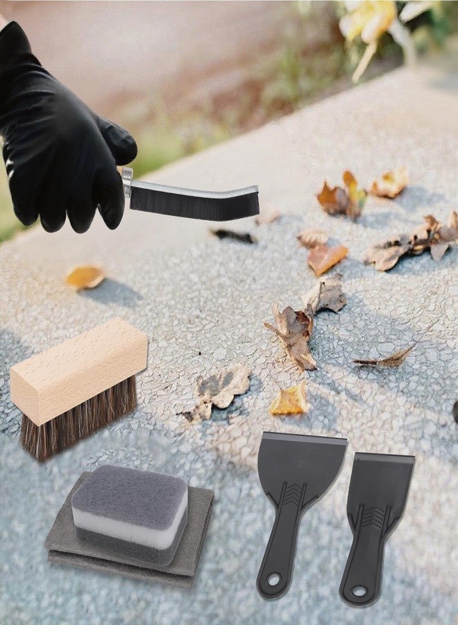 CTTZCKJ 10 Pcs Headstone Cleaner Kit for Grave Cleaning Granite and Stone Daily Cleaner Includes Cloth Bristle Crevice Brush Scrub Brush Cleaning Sponge Disposable & Labor Protection Gloves Plastic Scraper - Image 5