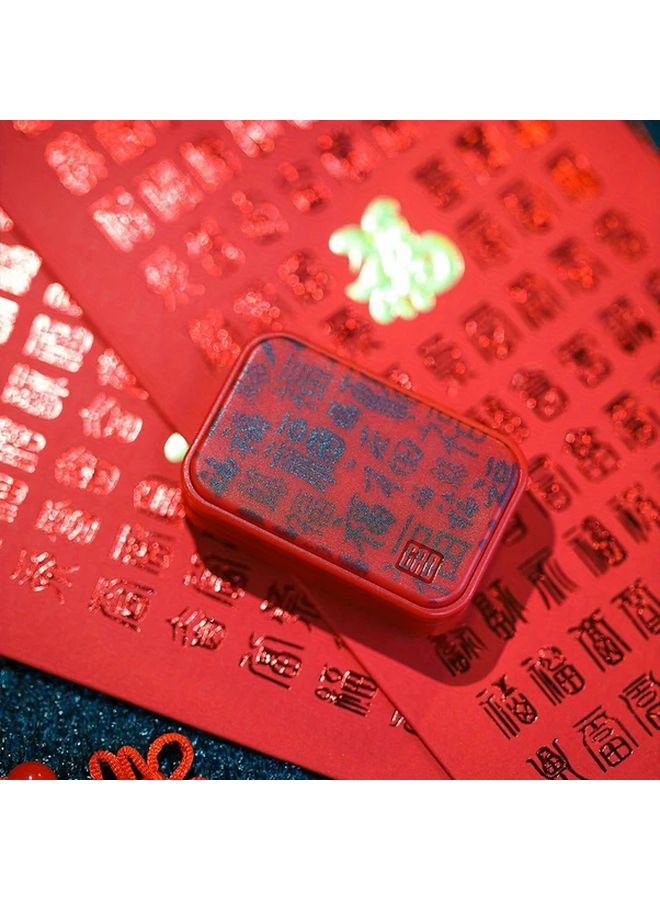 Chinese Red Mechanical Push Card Fidget Slider Metal Haptic Toy For Adults Focus Aid - Image 1