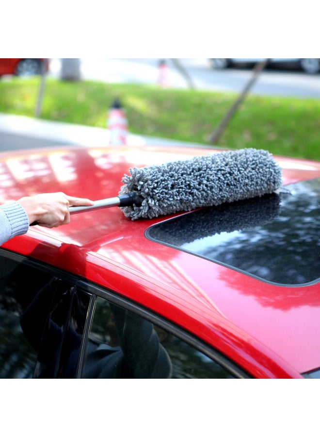 Multifunctional Cleaning Wax Mop Brush For Car Washing Tool Retractable Fiber Dust Duster Round Mop - Image 3