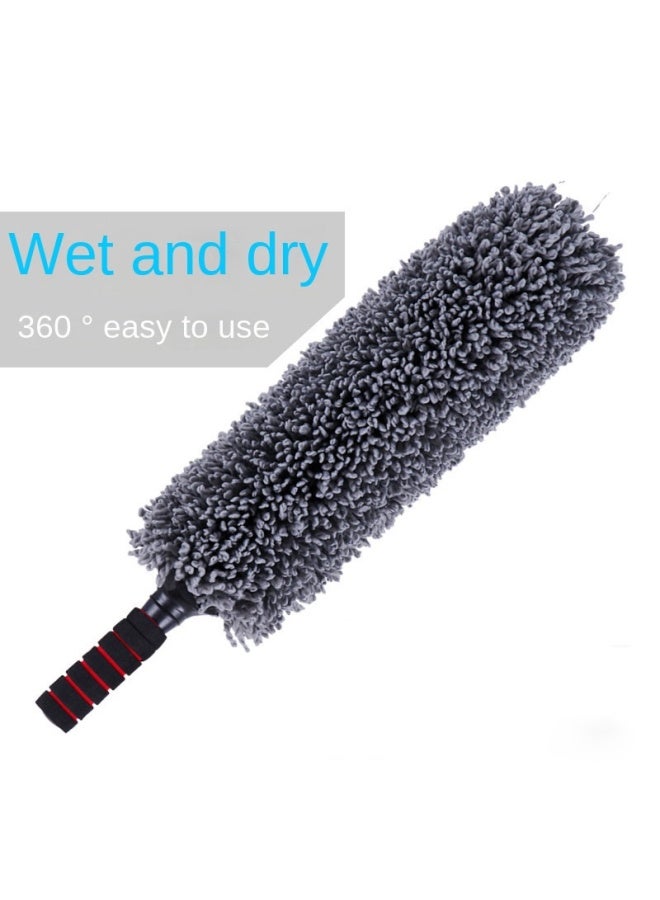 Multifunctional Cleaning Wax Mop Brush For Car Washing Tool Retractable Fiber Dust Duster Round Mop - Image 2