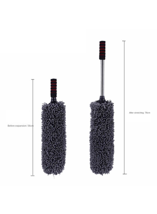Multifunctional Cleaning Wax Mop Brush For Car Washing Tool Retractable Fiber Dust Duster Round Mop - Image 4