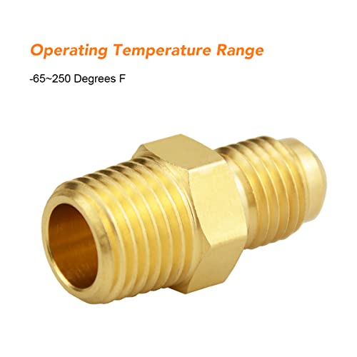 Besosay (6 Pack) Besosay Brass Half Union Coupler Adapter, 1/4" Flare x 1/4" NPT Male Hex Nipple, Pipe Fitting Gas Adapter - Image 5