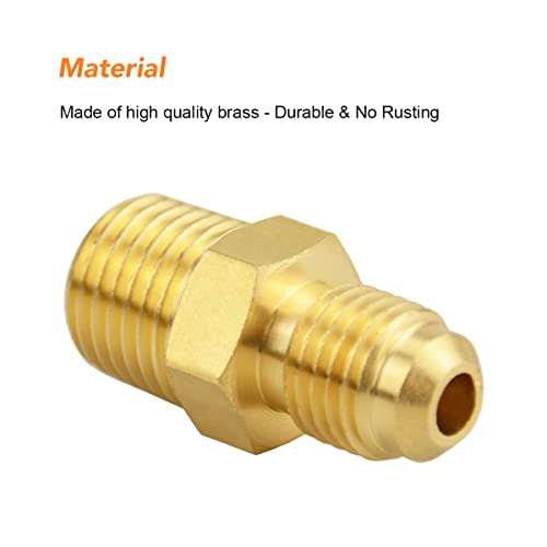 Besosay (6 Pack) Besosay Brass Half Union Coupler Adapter, 1/4" Flare x 1/4" NPT Male Hex Nipple, Pipe Fitting Gas Adapter - Image 3