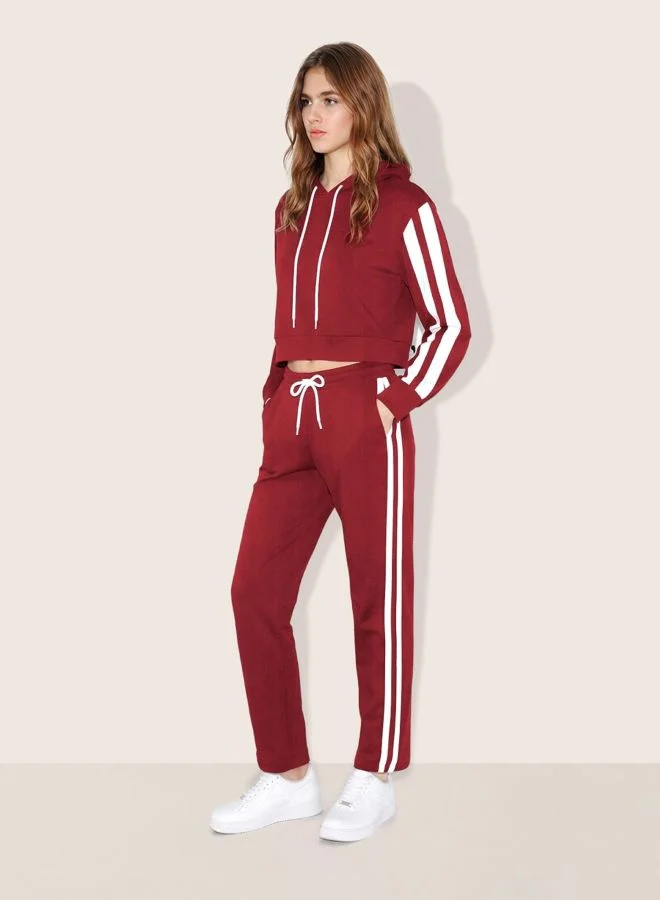 Freehand  Women Relaxed Fit Colourblocked Long Sleeve High Rise Sweatshirt and Pants Co-Ords Set  | Best Price UAE