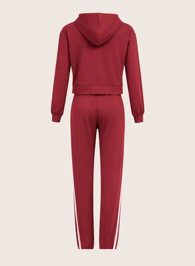 Freehand  Women Relaxed Fit Colourblocked Long Sleeve High Rise Sweatshirt and Pants Co-Ords Set  | Best Price UAE