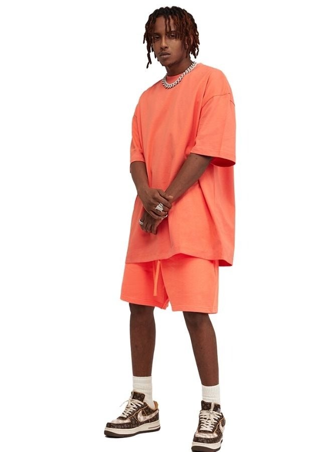 Mei Stylish Men's Casual Oversize Crew Neck T-shirt and Short Set - Image 1