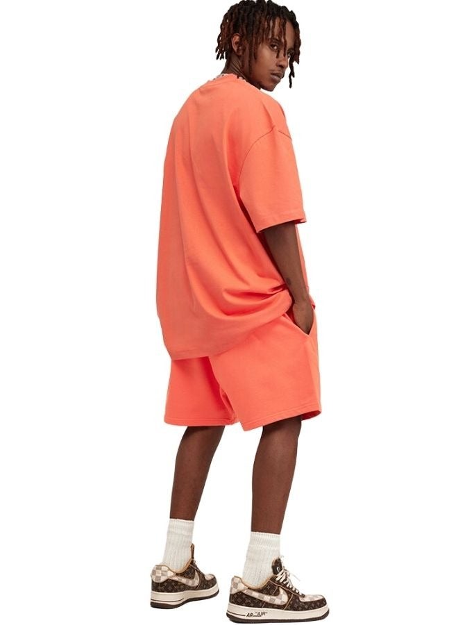 Mei Stylish Men's Casual Oversize Crew Neck T-shirt and Short Set - Image 2
