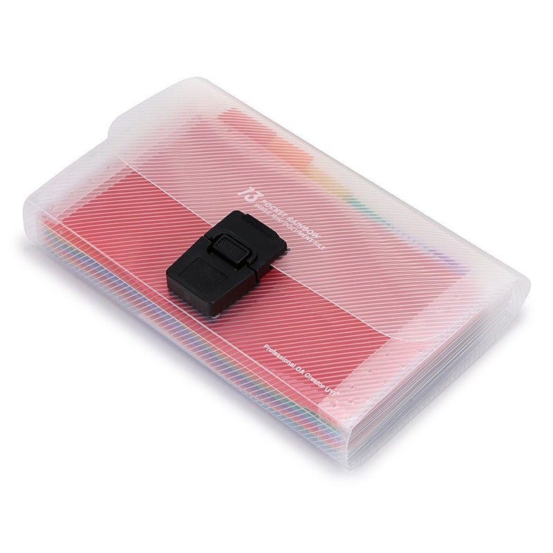 BTSKY 13 Pocket Accordian File Organizer Plastic Wallet for CardsCouponsReceiptTax Item Mini Expanding Folders Organizational A6 Portable Folder - Image 2