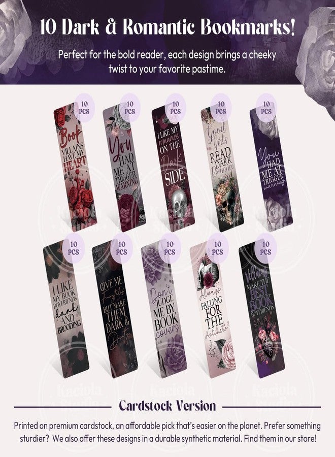 KACIOLA STUDIO 100PCS Bookmarks for Women, Black Romance Theme Paper Bookmarks Bulk 6" x 2" Cute Book Marks for Reading Booklovers Students Schools Gifts (Black Romance) - Image 2