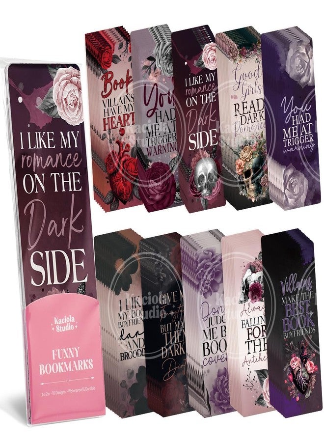KACIOLA STUDIO 100PCS Bookmarks for Women, Black Romance Theme Paper Bookmarks Bulk 6" x 2" Cute Book Marks for Reading Booklovers Students Schools Gifts (Black Romance) - Image 1