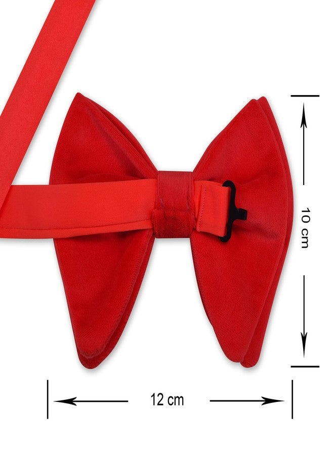 Branduce Velvet Bow Ties for Men Oversize Pre-tie Bowtie Tuxedo Bowties for Wedding, Red, general - Image 4