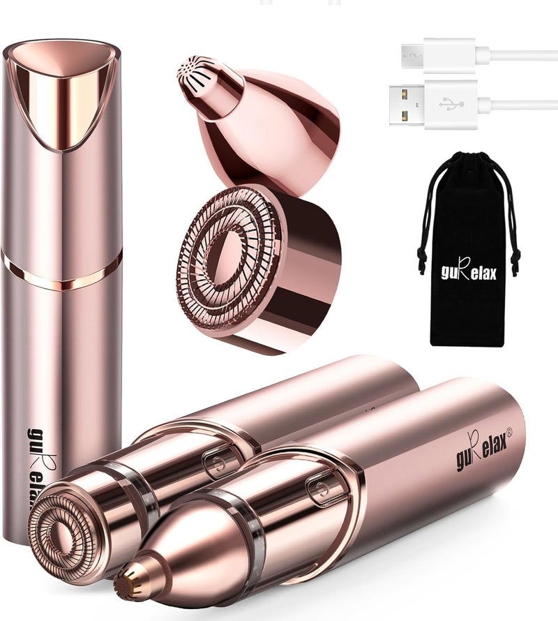 Facial Hair Remover for WomenGen 3 Pro Eyebrow Facial Trimmer Luxury 2 in1 Hair Removal Device for Face Lip Nose with Replacement Heads