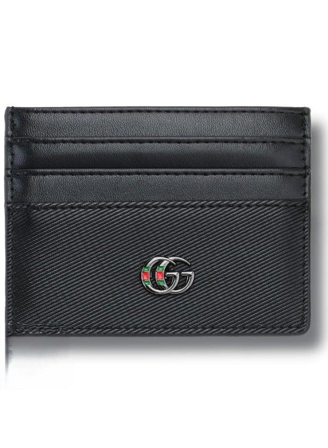 Gucci GG Black Leather Card Holder – Premium Luxury Slim Designer Card Case for Men & Women - Image 1