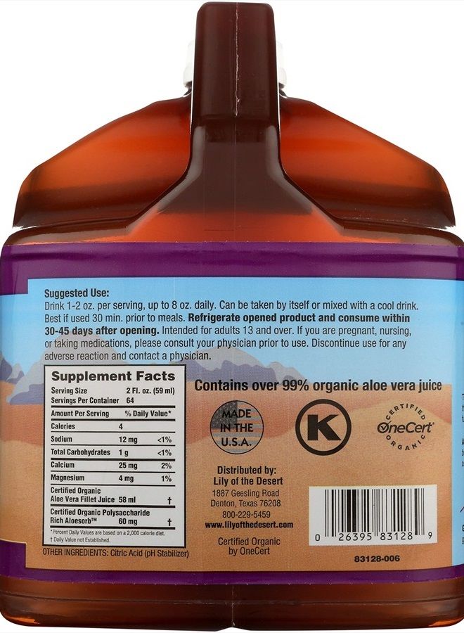 Lily Of the Desert Lily of the Desert Aloe Vera Juice, Preservative Free - Inner Fillet Aloe Vera Drink, Organic Aloe Juice with Natural Vitamins, Digestive Enzymes for Gut Health, Stomach Relief, Wellness, Glowing Skin - Image 2