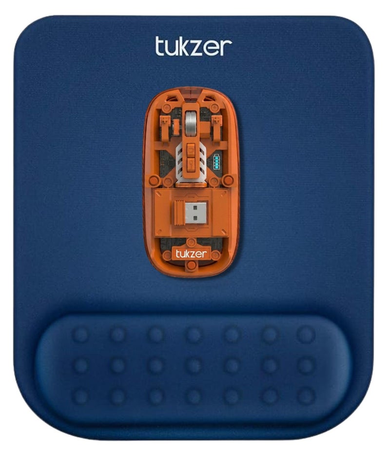 Tukzer Gel Mouse Pad Wrist Rest Memory-Foam Ergonomic Mousepad| Cushion Wrist Support & Pain Relief| Suitable for Gaming, Computer, Laptop, Home & Office Non-Slip Rubber Base (Blue) - Image 1