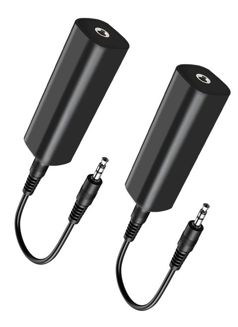 Ground Loop Noise Isolator, Noise Filter, 2 Packs Ground Loop Isolator with 3.5mm Audio Cable, Eliminate The Buzzing Noise for Your Car Audio System/Home Stereo with Jack 3.5mm Audio Cable