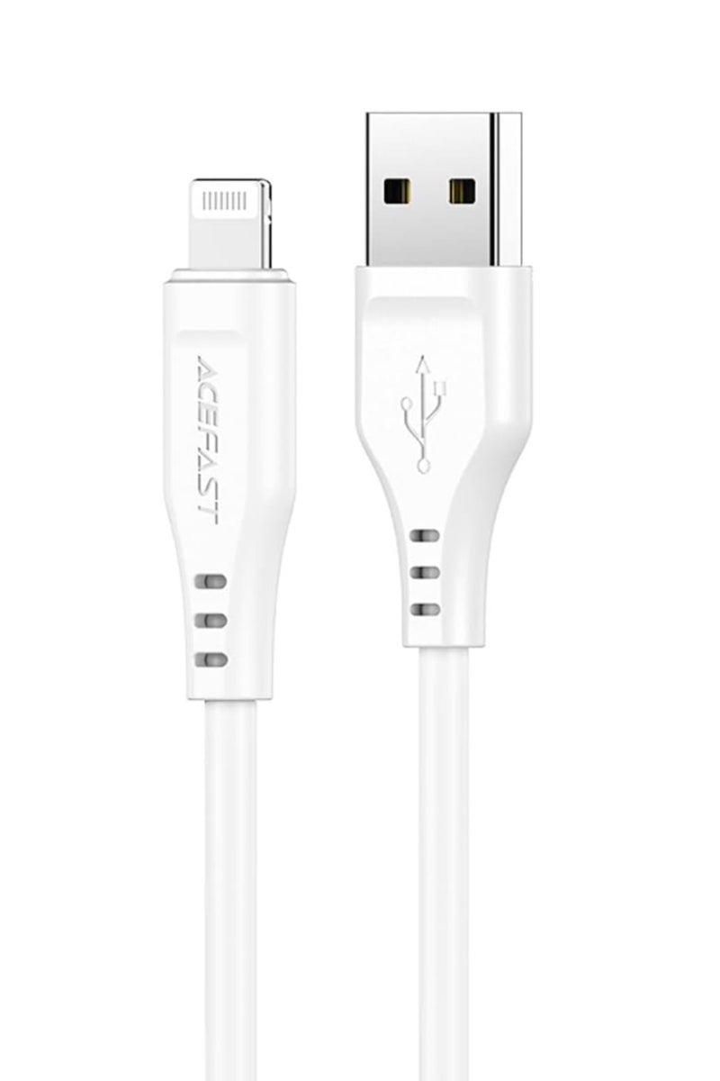 AceFast C3-02 - USB-A To Lightning TPE Charging Data Cable 1.2M , Compatible With iPhone iPad - White - Image 1