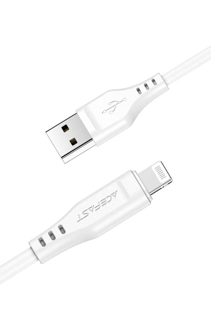 AceFast C3-02 - USB-A To Lightning TPE Charging Data Cable 1.2M , Compatible With iPhone iPad - White - Image 2