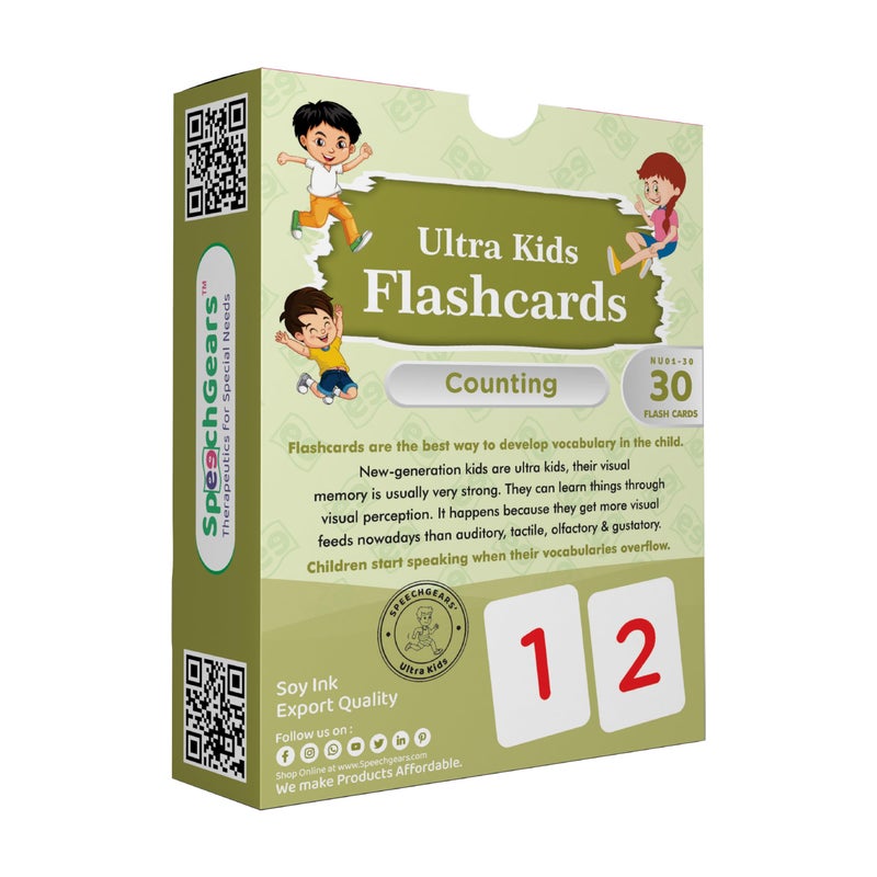 SpeechGears Early Learners Counting Ultrakids Flash Cards Educational Toys Pack of 30 Cards - Image 5