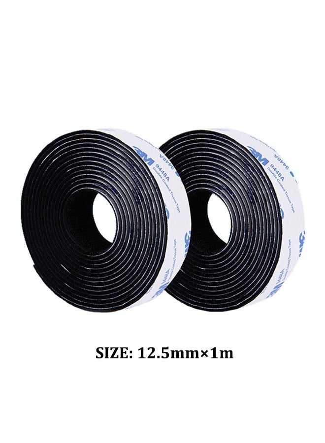 Generic Tape Velcro Black Self Adhesive Tape Hook and Loop Tape Auto Adhesive Extra Strong for Household Kitchen School Office 12.5MM*1M  - Image 1