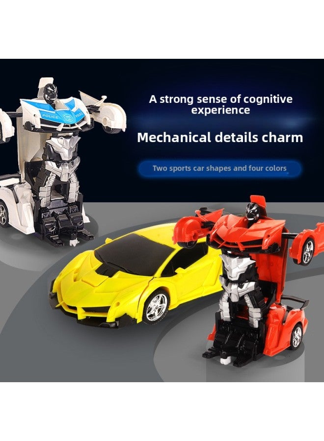 Children's Electric One-click Deformation Remote Control Car 1:18 Diamond Robot Model Toy Car-Color:Rambo Transformer 【police Car】】-Proportion:Rechargeable Version 【lithium Battery + Charging Cable】】 - Image 4