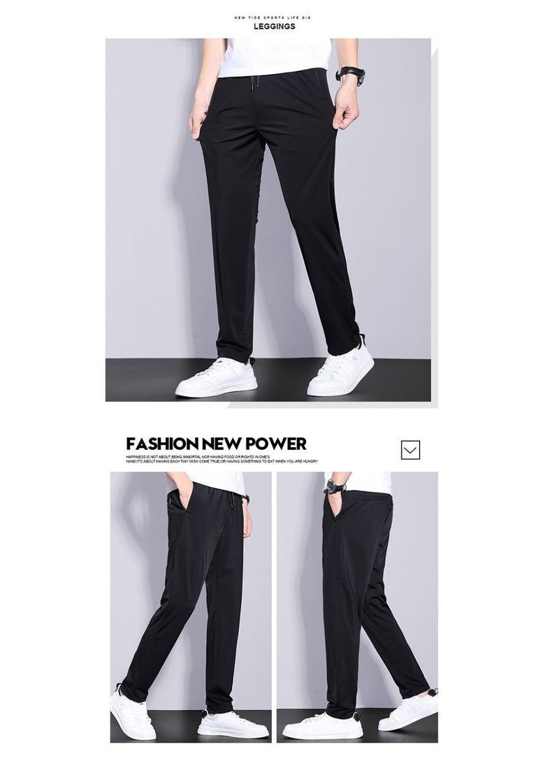 PROTON - Men's Sweatpants Ice Silk Dress Pants Lightweight Breathable Fitness Running Stretch Pants Casual Gym Workout Track Pants - Image 1