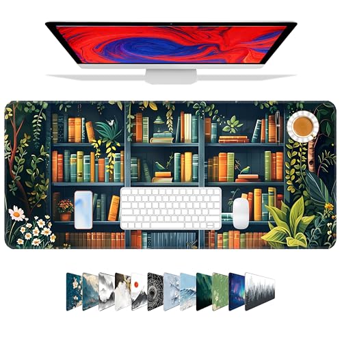 Galdas Gaming Mouse Pad XXL XL Large Long Extended Big Mousepad Non-Slip Rubber Keyboard Mouse Pad with Stitched Edges for Laptop Home Office (31.5x11.8x0.08 Inch) -Books - Image 1