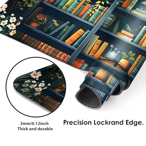 Galdas Gaming Mouse Pad XXL XL Large Long Extended Big Mousepad Non-Slip Rubber Keyboard Mouse Pad with Stitched Edges for Laptop Home Office (31.5x11.8x0.08 Inch) -Books - Image 4