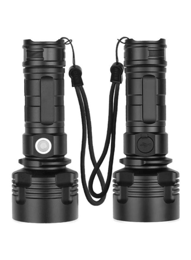 USB Charging Flashlight Black - Image 2