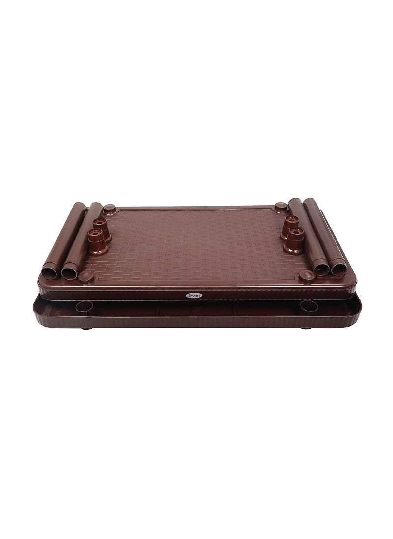 ESQUBE - Esqube Coffee Table Teapoy Plastic Portable Table Brown Color - Image 1