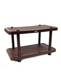 Esqube Coffee Table Teapoy Plastic Portable Table Brown Color