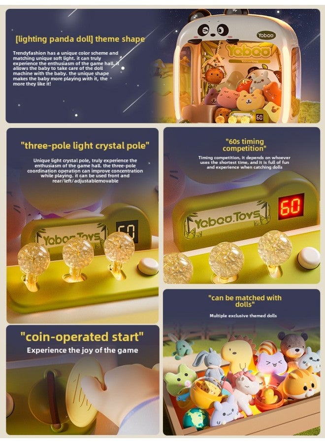 2024 Children's Grab Doll Machine Clip Doll Small Household Gashapon Machine Large Toy Birthday Gift For Boys And Girls-Specifications:No.  - Get 1 Little Flying Bear + 20 Babies + 10 Gashapon + Dual Power Supply - Image 2