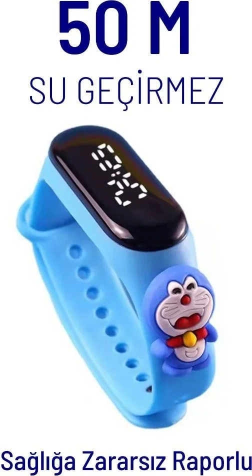 دي زي سي كوزنلر أفم Dzc Cousins ​​Avm Digital Touch LED Screen Waterproof Children's Wristwatch with Figure Silicone Cord Bracelet Character