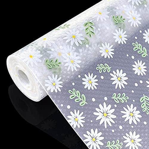 Wolpin Anti-Slip Kitchen Cabinet Drawer Shelf Mat (45 x 300 CM) | Waterproof EVA Liner Roll for Bathroom Fridge Table | Textured Multipurpose Mat for Home Storage Flower Leaves Design - Image 4