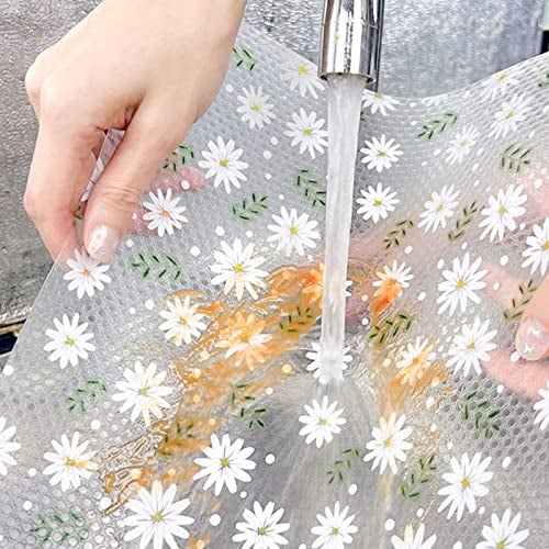 Wolpin Anti-Slip Kitchen Cabinet Drawer Shelf Mat (45 x 300 CM) | Waterproof EVA Liner Roll for Bathroom Fridge Table | Textured Multipurpose Mat for Home Storage Flower Leaves Design - Image 5