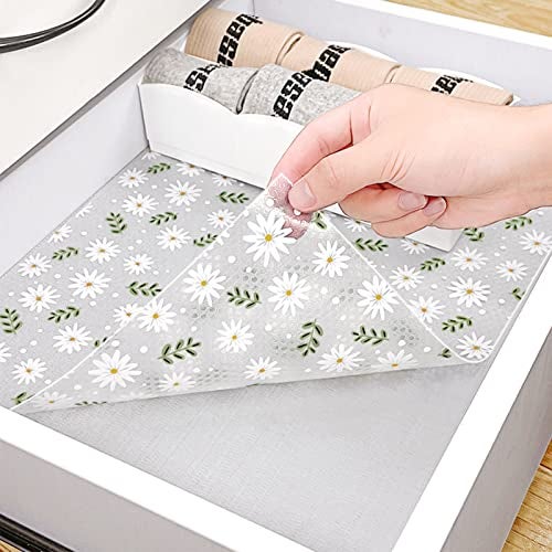 Wolpin Anti-Slip Kitchen Cabinet Drawer Shelf Mat (45 x 300 CM) | Waterproof EVA Liner Roll for Bathroom Fridge Table | Textured Multipurpose Mat for Home Storage Flower Leaves Design - Image 3
